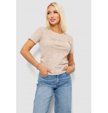 Футболка женская с принтом, цвет светло-бежевый, 221R3303