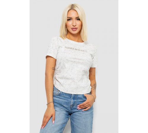 Футболка женская с принтом, цвет молочный, 221R3307