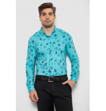 Рубашка мужская с принтом, цвет бирюзовый, 214R812