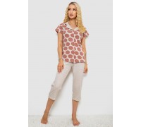 Пижама женская, цвет бежевый, 243R19018