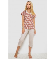 Піжама жіноча, колір бежевий, 243R19018