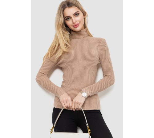 Гольф жіночий однотонний, колір бежевий, 244R001