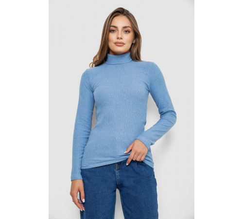Гольф жіночий однотонний в рубчик, колір блакитний, 238R803
