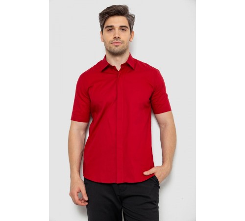 Рубашка мужская однотонная, цвет бордовый, 214R6917-3