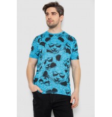 Футболка мужская с принтом, цвет голубой, 244R6029