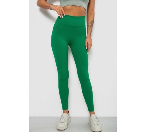 Лосини однотонні в рубчик, колір зелений, 244R312-5