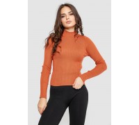 Водолазка жіноча в рубчик, колір теракотовий, 214R91306