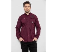 Рубашка мужская, цвет бордовый, 186R01-1