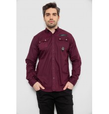 Рубашка мужская, цвет бордовый, 186R01-1