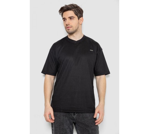 Футболка мужская однотонная, цвет черный, 247R3140