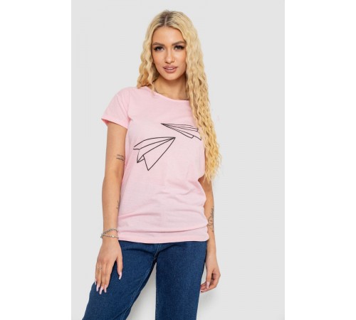 Футболка жіноча з принтом, колір рожевий, 244R2217
