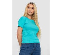 Футболка жіноча в рубчик, колір бірюзовий, 238R123-1