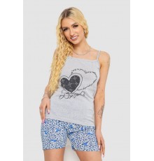Жіноча піжама з принтом, колір сірий, 238R3144