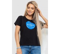 Футболка женская с принтом, цвет черный, 221R3009