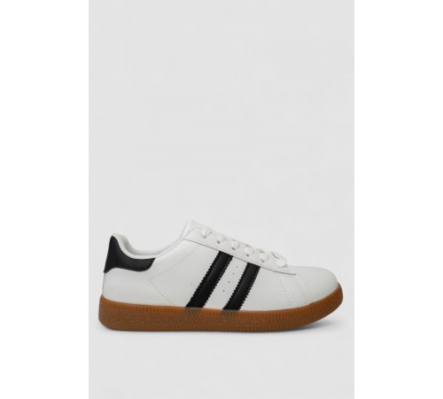 Кросівки жіночі шкіра, колір біло-чорний, 248RL2420-6