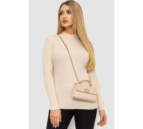 Кофта жіноча однотонна базова, колір світло-бежевий, 244R2032