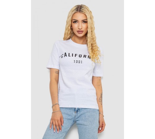 Футболка жіноча з принтом 241R130, колір білий, 241R131