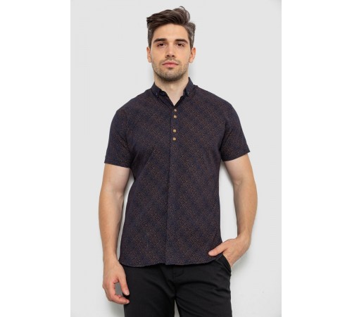 Рубашка мужская с принтом 214RK16072, цвет Синий