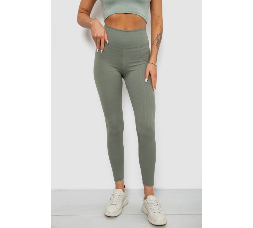 Лосини однотонні в рубчик, колір оливковий, 244R312-5