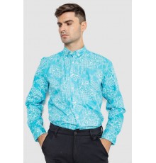 Рубашка мужская с принтом, цвет голубой, 247R115