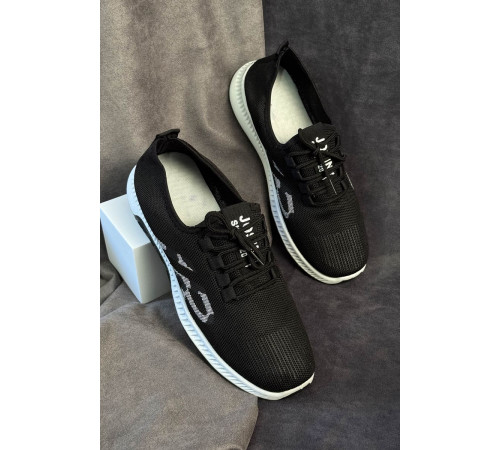 Кроссовки мужские текстиль, цвет черный, 244R3003-1