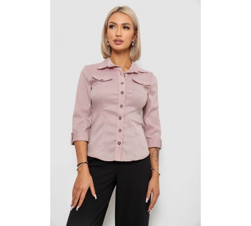 Сорочка класична в смужку, колір пудровий, 230R643