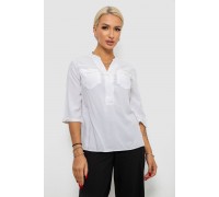 Блуза однотонная, цвет белый, 230RR-96-1