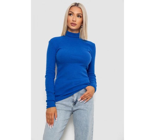 Гольф жіночий однотонний в рубчик, колір електрик, 238R803