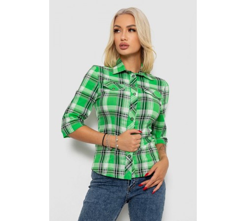 Сорочка жіноча в смужку 230R064-10, колір Зелений