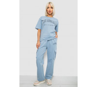 Костюм женский повседневный однотонный, цвет голубой, 221R104
