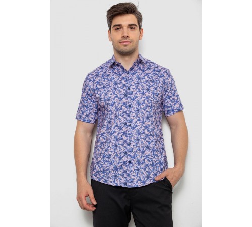 Рубашка мужская с принтом, цвет сиреневый, 214R7341
