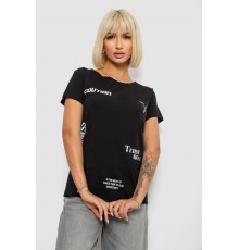 Футболка жіноча з принтом, колір чорний, 244R2214-5 Футболка жіноча з принтом, колір чорний, 244R2214-5
