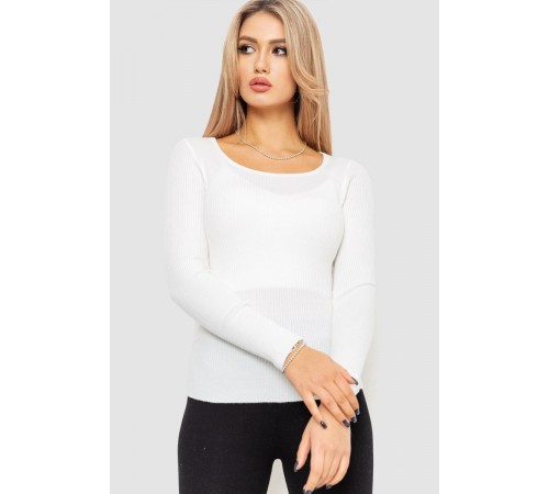 Водолазка жіноча в рубчик, колір білий, 204R9024