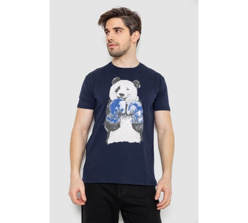 Футболка мужская с принтом, цвет темно-синий, 244R5996