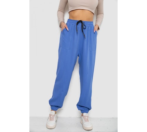 Штани жіночі катонові, колір електрик, 244RLE-075