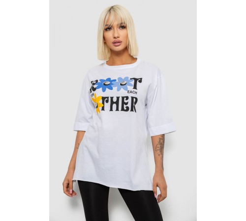 Футболка жіноча з принтом, колір білий, 244R2803
