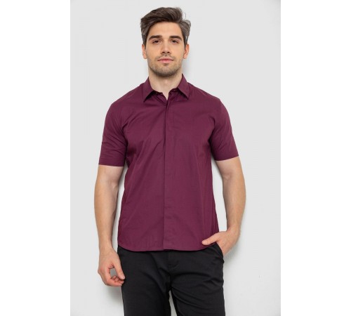 Рубашка мужская однотонная, цвет сливовый, 214R6917-3