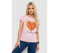Футболка женская с принтом, цвет розовый, 244R2204
