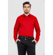 Рубашка мужская однотонная с принтом, цвет красный, 186R2065