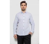 Рубашка мужская однотонная с принтом, цвет белый, 186R6918-2