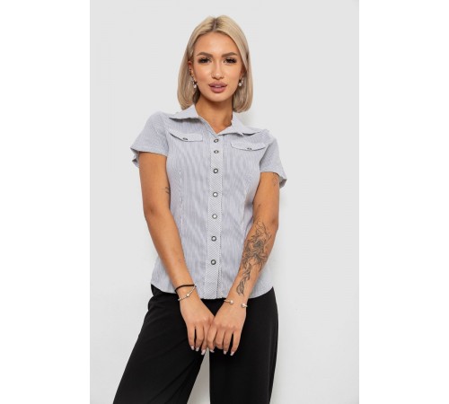 Сорочка класична в смужку, колір сіро-білий, 230R667