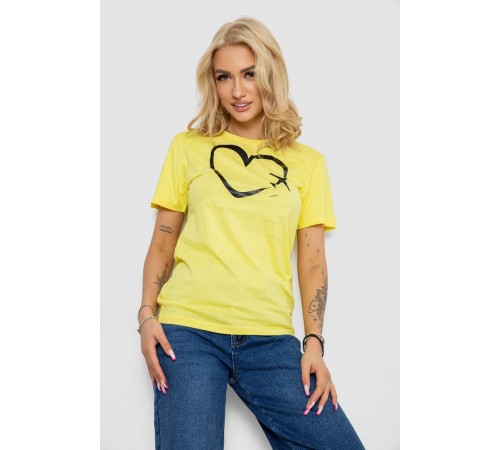 Футболка жіноча з принтом, колір жовтий, 238R554