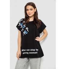 Футболка жіноча з принтом, колір чорний, 244R3001