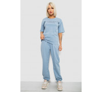 Костюм женский повседневный однотонный, цвет голубой, 221R101
