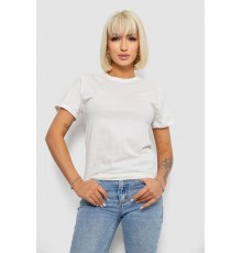 Футболка жіноча однотонна, колір молочний, 129R8900