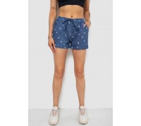 Шорти жіночі з принтом, колір джинс, 238R7164