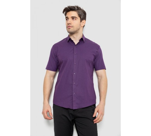 Рубашка мужская с принтом, цвет сливовый, 186R7338