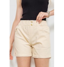Шорти жіночі на резинці з манжетом, колір світло-бежевий, 214R638