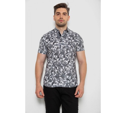 Рубашка мужская с коротким рукавом, цвет серый, 214R582