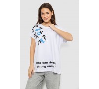 Футболка женская с принтом, цвет белый, 244R3001